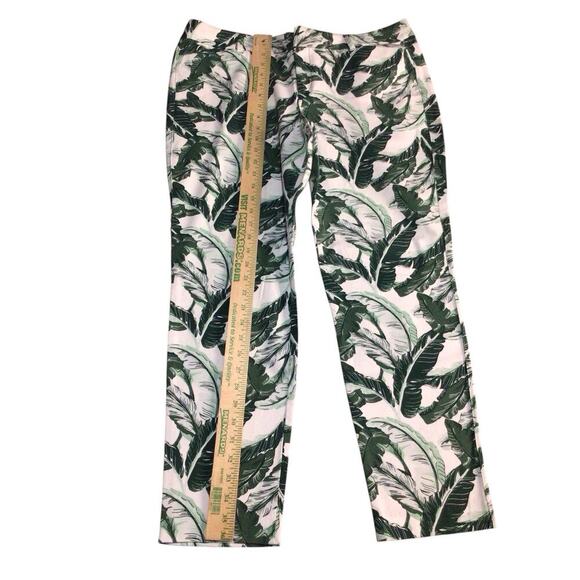Old Navy Pants Womens 14 White Green Pixie Mid Rise Straight Leg Cropped Chino - Picture 8 of 11